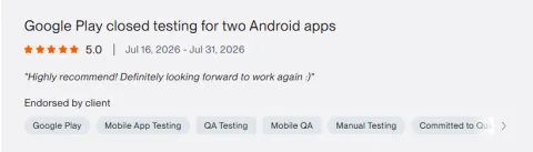 Client review: Google Play closed testing for two Android apps