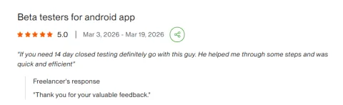Client review: Beta testers for android app