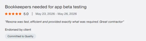 Client review: Bookkeepers needed for app beta testing