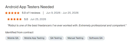 Client review: Android App Testers Needed