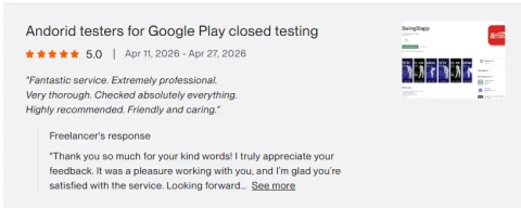 Client review: Andorid testers for Google Play closed testing
